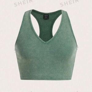 Size Large Shein crop top green